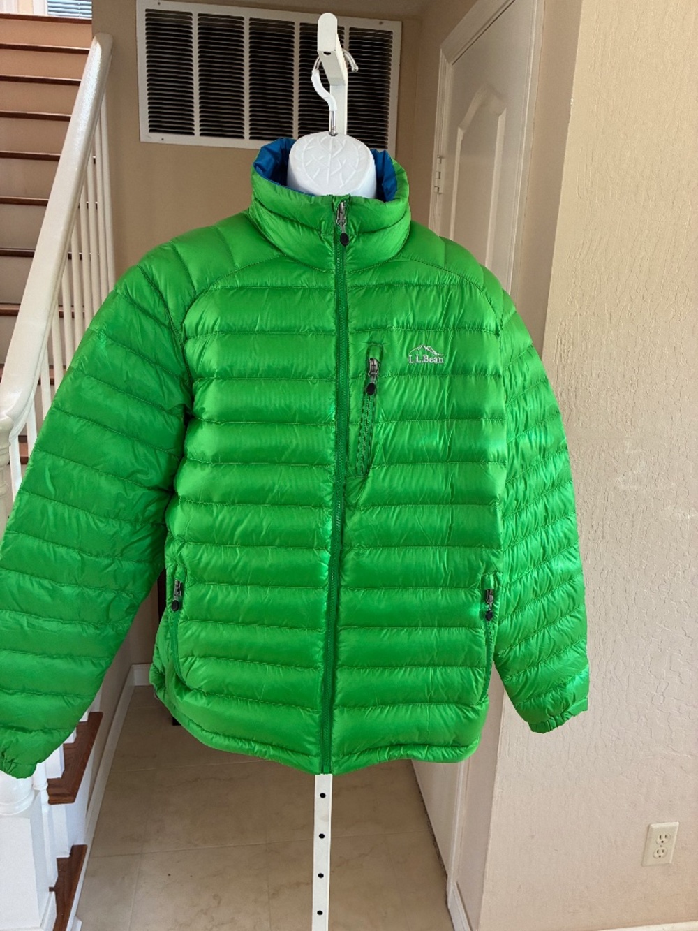NWOT LL Bean Down 850 Fill Puffer Downtek Pertex Quantum Jacket Green Packabe XL